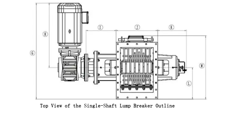 Top View of the Single-Shaft Lump Breaker Outline
