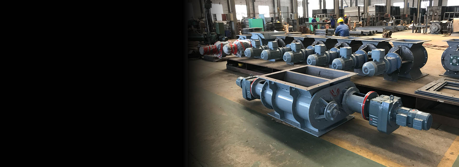 Double-axis rotary valves banner