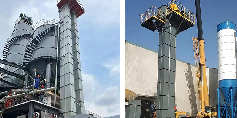 On-site Installation Diagram of an Industrial Bucket Elevator