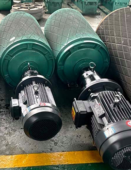 motorized pulleys manufactured inside the factory workshop
